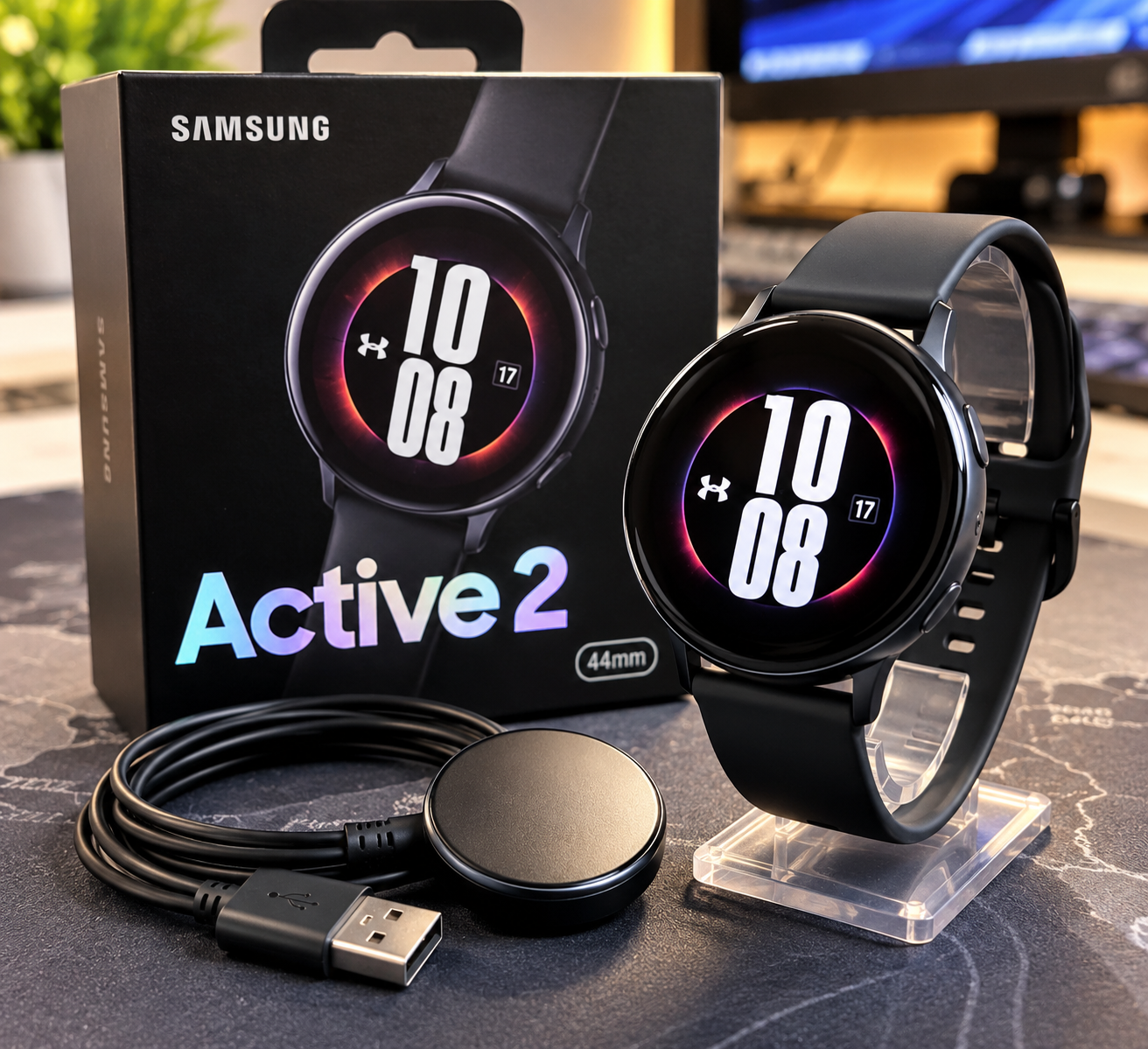 Samsung Galaxy Watch Active2 44 mm – Schwarz – Wie neu – OVP & Ladekabel